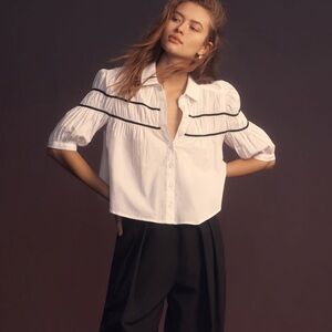 LIKE NEW Anthropologie - The Leandra Shirred Yoke Blouse by Maeve